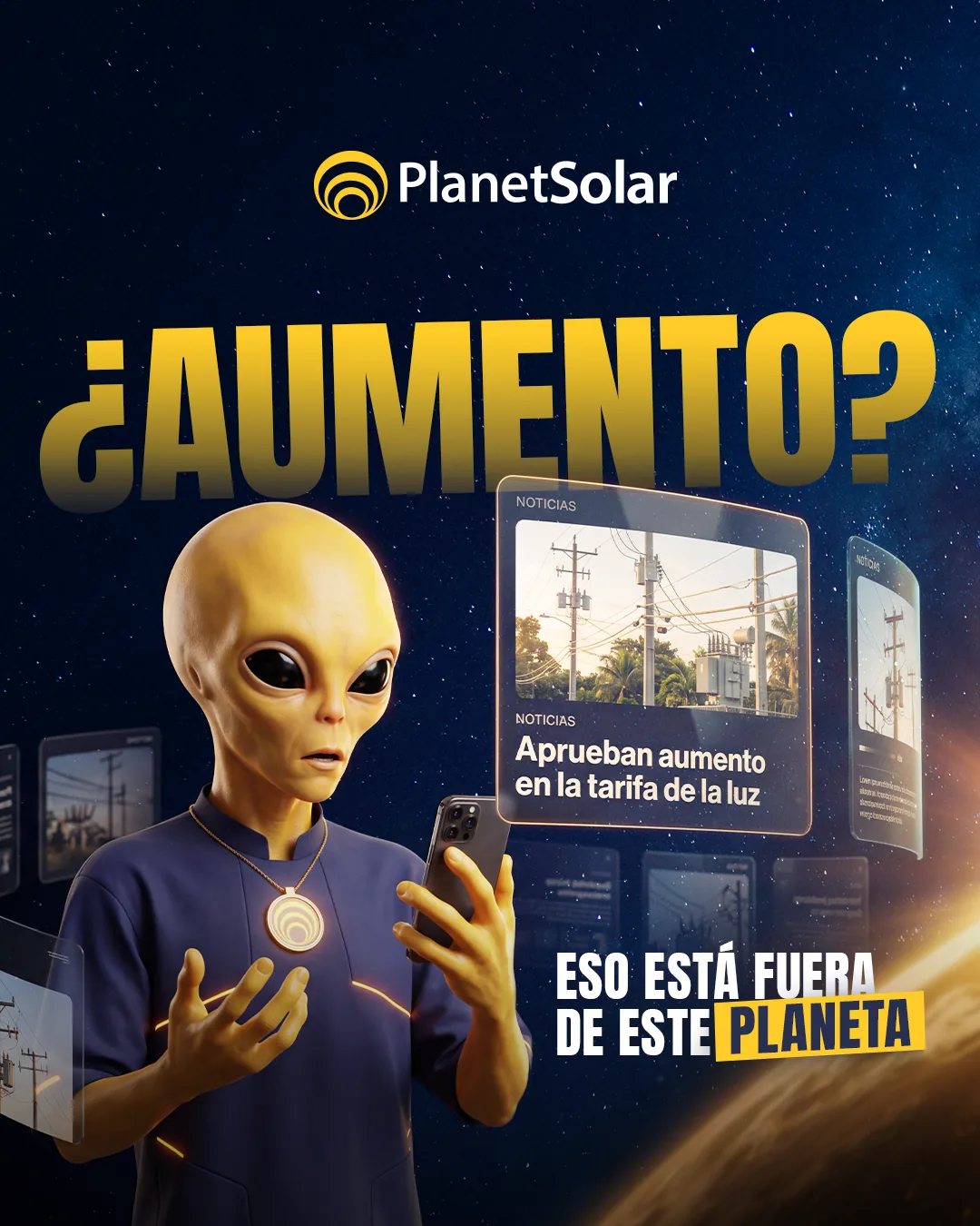 Planet Solar alien reacts to electricity rate increase news